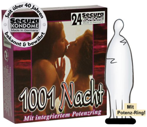 Childrens Toyshop  Körperpflege & Bad : Orion 415286 Secura 1001 Nacht, 24 transparente Kondome mit integriertem Potenzring
