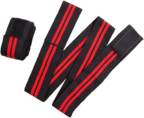 Riparo Knee Wraps with Velcro for Cross Training WODs, Gym, Weightlifting, Powerlifting - Knee Wraps for Squats - 72" -Great Compression with Elastic Support