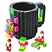 BOMENNE Build-on Brick Mug,Novelty Creative Compatible with LEGO DIY building Blocks Coffee Cup with bricks,is unique Christmas gift Idea (Black)