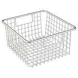 InterDesign Forma Household Wire Storage Basket with Handles For Kitchen Cabinets, Pantry, Bathroom,