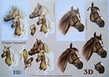 A4 3D step by step Le Suh decoupage sheet - lovely horses and foal