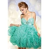 Terani Couture Junior Girls Size 2-16 Jade Bead Rosettes Formal Dress