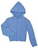 Elegant Baby Hood Sweater- 18 Mos- Bright Blue