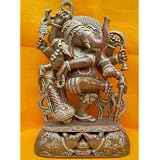 Dancing Ganesha Ten Arms Carved Stone Ganesh Statue Altar Idol 12 Inch