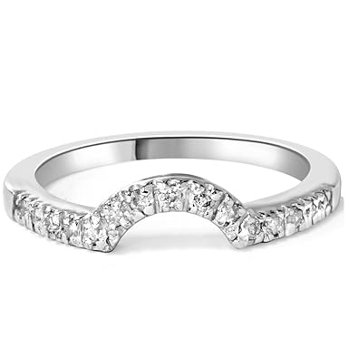 White gold curved wedding rings