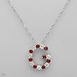 Necklace With 2.19ctw Precious Stones - Genuine Garnets and Topazes 925 Sterling silver Length 16in