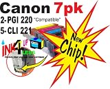 512HU3hOP%2BL. SL160  7 pk Canon CLI 221 PGI 220 brand new compatible CLI 221 black. Fits Canon All in One Machines PIXMA MP620 PIXMA MP980 PIXMA MX860 PIXUS MP610 Canon Photo Printers PIXMA iP3600 PIXMA iP4600.