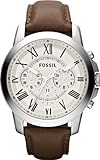 Fossil Men's Quartz Watch Grant FS4735 with Leather Strap