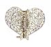 Apparel : Hair Clip - Filigree Heart - Clear Crystal (45)