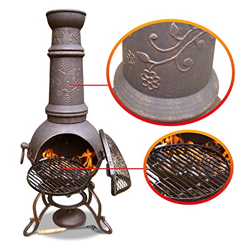 Mafrelia Cast Iron Chiminea With Swivel Bbq Grill from Gardeco Garden