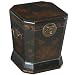 Handmade Painted Black Leather Birds & Flowers Imperial China Trash Bin