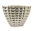 18" Waffle Textured Silver Finished Garden Planter Vase