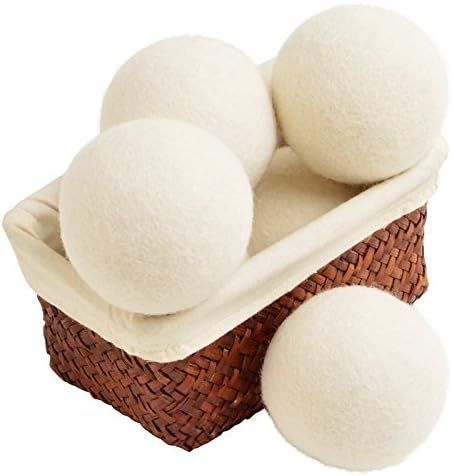 6 PACK Wool Dryer Balls by Wonderful Wool Balls - Fabric Softener Alternative - 100% New Zealand Wool - Pure Organic