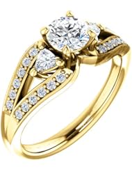 10K Yellow Gold Round Cut Diamond Ring -- LIFETIME WARRANTY