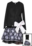 New Black White Daisy Circle Dress with Sweater ~ 2T to 6X ~ Immediate Shipment for Christmas