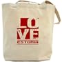 Canvas Tote Bag Beige " Love Estonia " Country