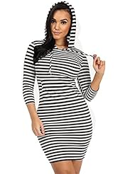 Striped Print Elbow Length Sleeves  Stretchy Rayon/Spandex  Shirt Bodycon Dress  With a Bow(s)