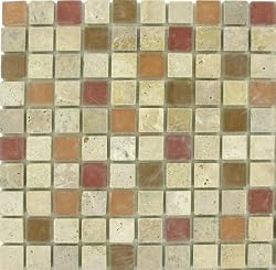 Stone and Glass Henna Matte in Travertine with Frosted Glass