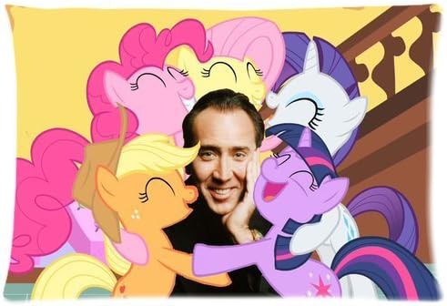Custom Nicolas Cage Twin Sides Queen 20 x 30 Size Pre-shrunk Fabric Cotton Polyester Pillow Case Cover