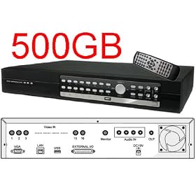 USA Security Store -- CCTV H.264 16 Channels Video audio Security Surveillance DVR Digital Video Recorder System Built-in 1000GB HDD, Supports Network Remote Viewing Over Internet, Windows IE, Windows Mobile, and Apple Mac FireFox.