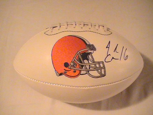 JOSH CRIBBS SIGNED AUTOGRAPHED FOOTBALL CLEVELAND BROWNS COA + HOLOGRAM