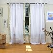Indo White Tie Top Sari Sheer Curtain (43 in. x 84 in.)