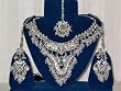 Gift Idea- Ornate Attractive Silver Finish Stylish Kundan Necklace Jewelry Set Free Shippng