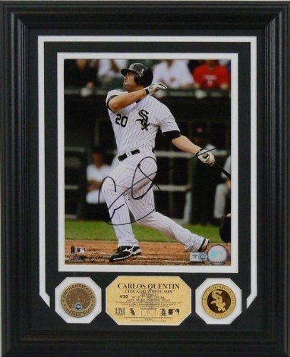 Carlos Quentin Framed Autographed/hand signed Chicago White Sox 8x10 Photomint w/ Gold and Infield D