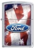 Ford Motor Logo and American Flag Patriotic Zippo Lighter