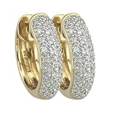 14K Yellow Gold 1/4 ct. Diamond Huggie Earrings