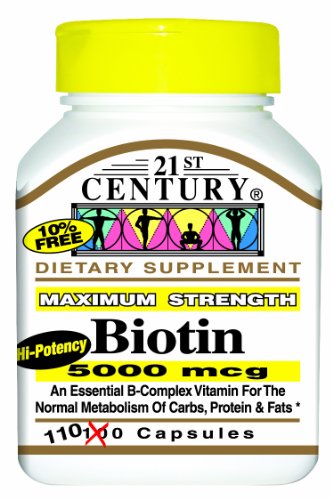 21st Century Biotin 5000 Mcg Capsules, 110-Count
