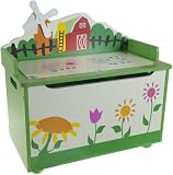 BIECO KINDERBANK KINDERTRUHE SPIELZEUGKISTE KINDERMÖBEL STIZTRUHE “BAUERNHOF”