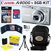 Canon PowerShot A4000 IS 16.0 MP Digital Camera with 8x Optical Image Stabilized Zoom (Silver) + 8GB Accessory Kit