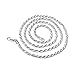 Men's Sterling Silver Rope Chain Necklace - Italian Made - 3.4mm - 20 inch