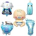 PcsPce - Baby Boy Birthday Balloon For Party Decorations Set of 5 (Foil Blue Color)