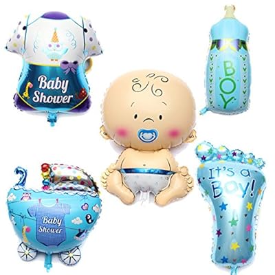 PcsPce - Baby Boy Birthday Balloon For Party Decorations Set of 5 (Foil Blue Color)