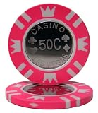 50 $.50 Coin Inlay Clay Poker Chips