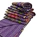 India Purple Kantha Quilt King Size Reversible Bedspread Handmade Cotton Floral Bedsheet Home Décor 106