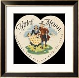 Label from the Hotel Meran Salzburg Austria Collections Framed Art Poster Print, 28x28