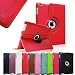 FINTIE (Red) 360 Degree Rotating Stand Smart Cover PU Leather Case for Apple iPad 4th Generation Retina Display / the new iPad 3 / iPad 2 (wake/sleep capability)