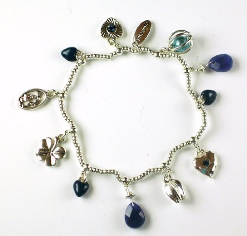 Pilgrim Armband / Armkettchen LOVESTORY, blau/silber