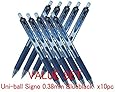 Uni-ball Signo RT Rubber Grip & Click Retractable Ultra Micro Point Gel Pens -0.38mm-blue black Ink- Value Set of 10 (With Our Shop Original Product Description)