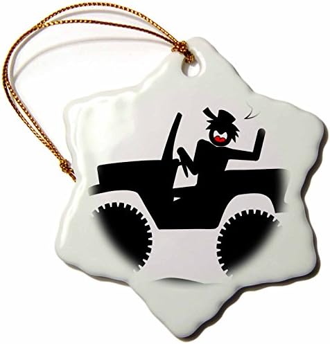 Mark Grace SCREAMNJIMMY Jeep Dude Image 1 Snowflake Porcelain Ornament, 3-Inch