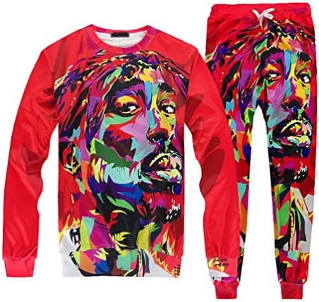 Harveyman Young Men's 3D Emoji Activewear Sportwear Sweatpants and Shirt Joggers