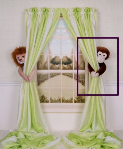 Curtain Critters Jungle Safari Plush Chocolate Monkey Curtain Tieback, Car Seat, Stroller, Crib Toy