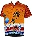 Aloha Classic Hawaiian Button Down Short Sleeve Men's Regular Fit Shirt Orange