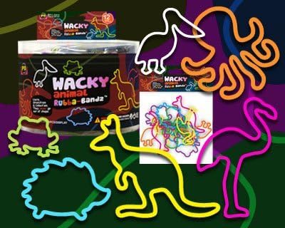 Fun Wacky Zoo Animal Shapes Silicone Original Silly Bandz Rubber Band Bracelets Party Favors - 1 Dozen 12 Packs (144 Wristbands Total)