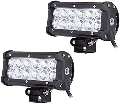 2x 7INCH 36W CREE LED LIGHT BAR FLOOD WORK OFFROAD UTE REVERSING SPOT 12V 24V