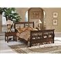 Dark Wood and Iron Queen Sleigh Bed