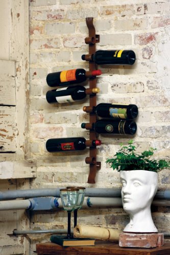 Detail image Rustic 8 Bottle Wall Wine Rack